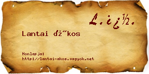 Lantai Ákos névjegykártya
